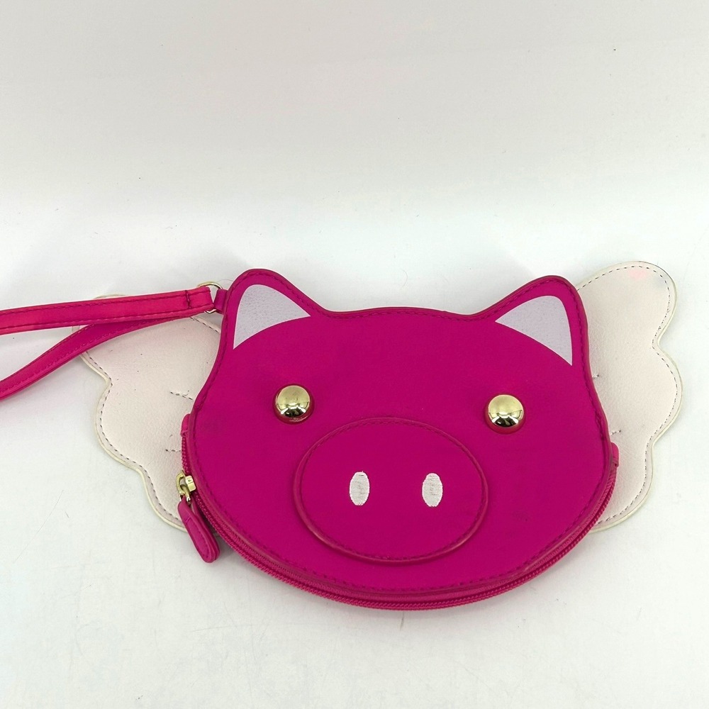 Luv Betsey by Betsey Johnson Flying Pig Coin Purse Wristlet Fuchsia LBKIIT3D NWT - Picture 7 of 7